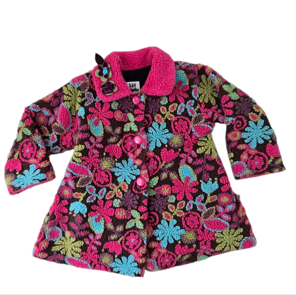 Corky & Company Colorful Floral Boho Coat